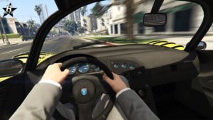 Vue du cockpit de la voiture Grotti Cheetah