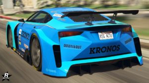 Vue arrière du véhicule Emperor ETR1, elle est de couleur bleue