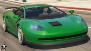 Vue avant du véhicule Ocelot Penetrator, la carrosserie est verte