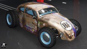 Le motif de voiture "Rouille" sur la BF Weevil Custom