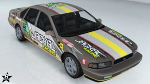 Le motif de véhicule "Course Jackal" sur la berline Declasse Impaler SZ