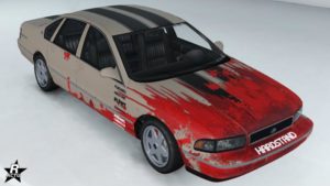 La Declasse Impaler SZ disposant du motif "Dragster tueur, noir" appliqué sur sa carrosserie