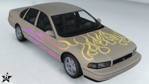 La Declasse Impaler SZ avec le motif "Flammes de dragster mauves"