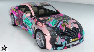 Le motif de véhicule "Course Junk" présent sur la Fathom FR36