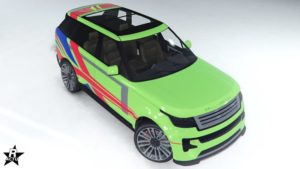 Le motif aux couleurs du drapeau britannique "Pour le roi..." sur le Gallivanter Baller ST-D