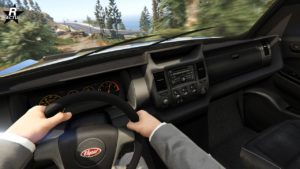 Vue de l'habitacle à l'intérieur de la voiture Vapid Riata