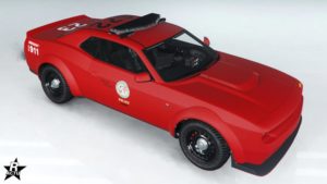 Le motif "LSPD" sur la voiture Bravado Gauntlet Interceptor