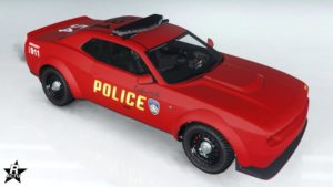 Le motif "LSPD (Rockford Hills)" sur la bagnole de police Bravado Gauntlet Interceptor