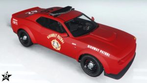 Le motif de véhicule "Police des autoroutes de LS" présent sur la Bravado Gauntlet Interceptor