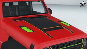 L'élément de personnalisation "Capot ventilé, carbone" sur le Canis Terminus