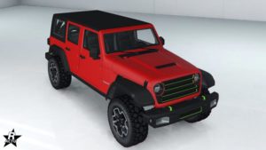 La peinture principale du Canis Terminus apparait en rouge sur l'image, et en vert pour la peinture du couleur secondaire