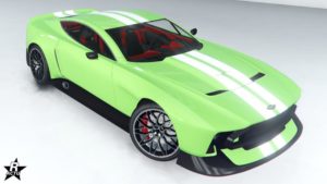 Le motif de véhicule "Bandes blanches" sur la carrosserie de la Dewbauchee Champion dans le jeu Grand Theft Auto Online