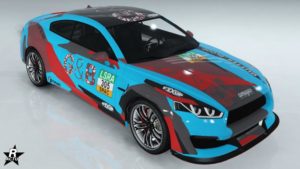 Le skin de véhicule "Gutter & Blood" sur la voiture Obey 8F Drafter dans GTA Online