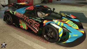 Le motif de véhicule "Course HSW" sur l'Överflöd Entity MT