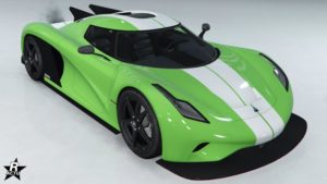 Le véhicule Överflöd Entity MT disposant du motif "Rayures doubles blanches"