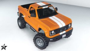 La voiture Vapid Riata avec le motif "Bande double" sur sa carrosserie