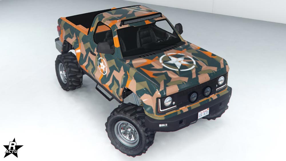 Le Vapid Riata avec le skin de véhicule "Camouflage de l'aurore"