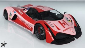 Le motif de véhicule "Ammu-Nation" sur la supersportive Principe Deveste Eight