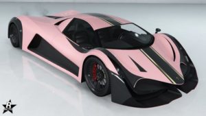 La Deveste Eight avec le vinyle "Bandes luxe" appliqué sur sa carrosserie