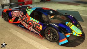 Le motif de véhicule "Course HSW" présent sur la carrosserie de la Deveste Eight dans le jeu Grand Theft Auto Online