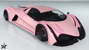 Le motif "Lignes roses" sur la voiture Principe Deveste Eight