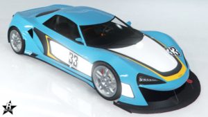 Le motif "Bandes tricolores" sur la carrosserie de la voiture Itali GTB Custom