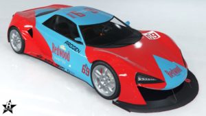 Le motif de véhicule "Course Redwood" sur la Progen Itali GTB custom