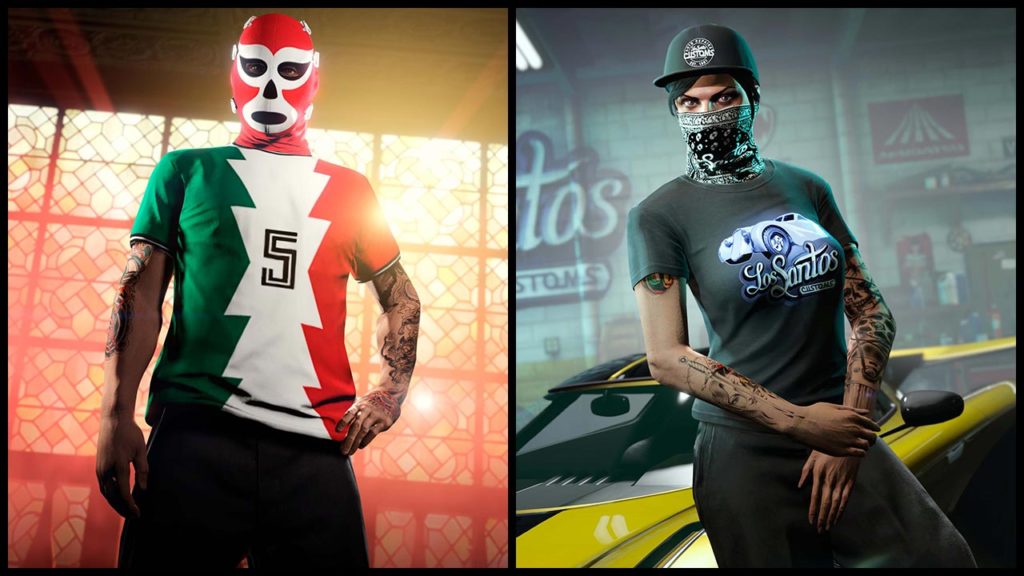 Le t-shirt et du masque Cinco de Mayo ainsi que le t-shirt et son bandana LS Custom qui sont offert en mai 2024 aux membres GTA+
