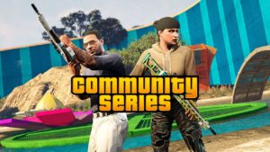 Deux personnages de GTA Online présents dans une activité créée par la communauté du jeu.