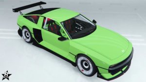 La voiture coréenne Bollokan Envisage dans GTA Online, avec aucun motif appliqué sur sa carrosserie.