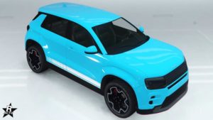 Le motif "Bandes blanches latérales" sur le SUV