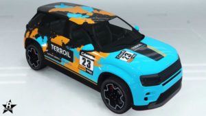 Le motif de voiture de rallye "Course Terroil"
