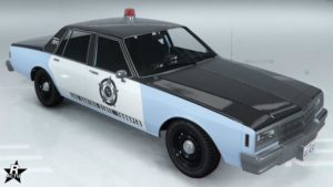 Skin recourant la carrosserie de l'Impaler LX Cruiser, le motif se nomme "Police d'État de Los Santos"