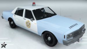 Le groupe de décalcomanie se nommant "Shérif de Los Santos" sur la voiture Impaler LX Cruiser