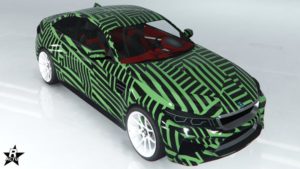 Image du motif de véhicule "Géométrie cassée noire" qui est présent sur la carrosserie de l'Ubermacht Cypher.