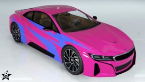 Le skin de voiture se nommant "Icône à l'ancienne" présent sur la carrosserie de l'Ubermacht SC1. Le motif ajoute des décalcomanies sur les cotés latéraux du véhicules, ressemblant à des éclairs de couleur bleu.