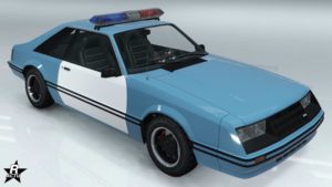 La voiture de police Vapid Dominator FX Interceptor ne disposant d'aucun motif sur sa carrosserie.