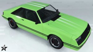 Le motif de véhicule "Double rayure blanche" présent sur la carrosserie de la Dominator FX.