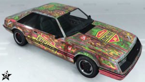 Le décalcomanie "Old School rouillé" sur la voiture Vapid Dominator FX