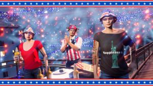 Images des différents vêtements à débloquer cette semaine lors de l'événement des célébrations de l'indépendance américaine dans GTA Online.