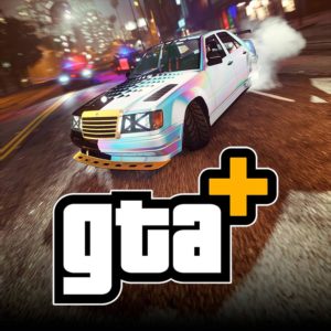 Bannière d'article des avantages GTA+ d'août 2024 où la voiture Benefactor Vorschlaghammer est présente sur l'image, effectue un drift et qui est gratuite pour les membres premium de GTA Online.