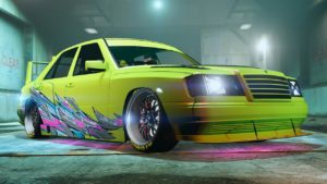 Le motif de carrosserie "Éclaboussures drift" sur la voiture Benefactor Vorschlaghammer