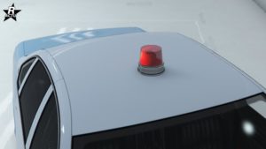 Le gyrophare de police rouge "Avertisseurs lumineux custom 1" sur le toit de l4impaler SZ Cruiser