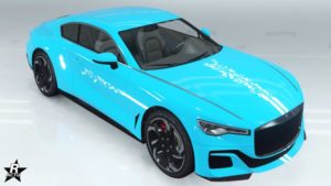 Le groupe de décalcomanie "Bande blanche" sur la carrosserie de la Paragon S