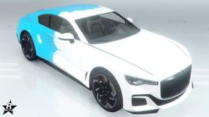 Le motif de voiture "Fracture blanche" sur la carrosserie de l'Enus Paragon S