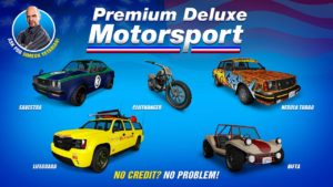 Les 5 voitures disponibles dans le showroom Premium Deluxe Motorsport cette semaine.