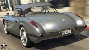 Vue arrière du véhicule Invetero Coquette D1, la carrosserie est peinte en grise