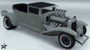 Motif de véhicule "Le piège de l'araignée" sur l'Albany Fränken Stange. Il s'agit d'un skin qui ajoute des motifs de toiles d'araignées sur les côtés latéraux de la voiture, ainsi que le nom de la marque du bolide sur le bloc moteur.