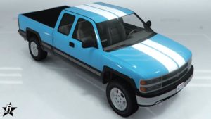 Image montrant le motif "Bandes blanches" sur la carrosserie du véhicule Declasse Yosemite 1500