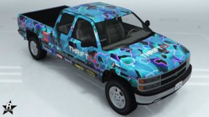 Le véhicule américain Declasse Yosemite 1500 avec le motif "Camouflage ThriftEx"